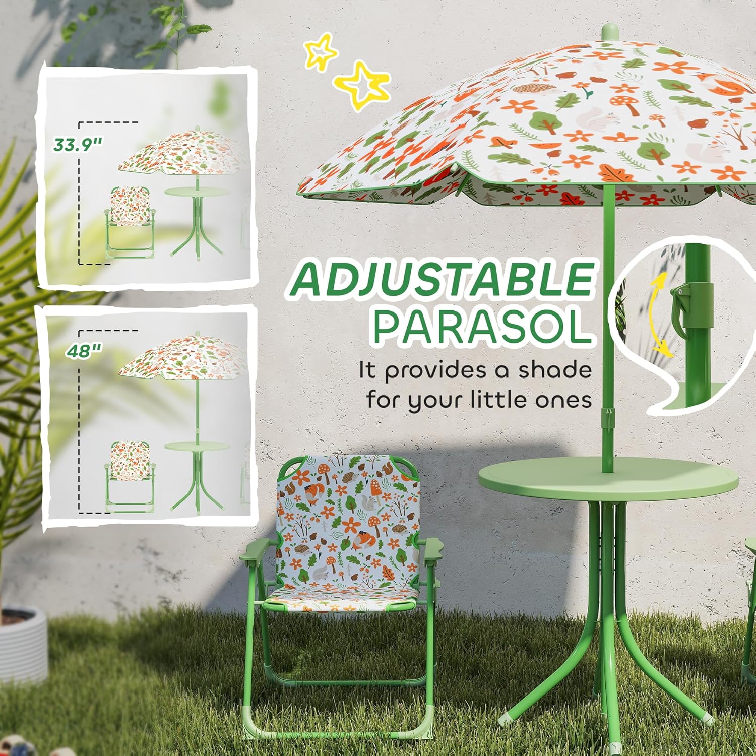 Kids Picnic Table Chair Set Fo - Kids Outdoor Foldable Chair บทวิจารณ์และราคา