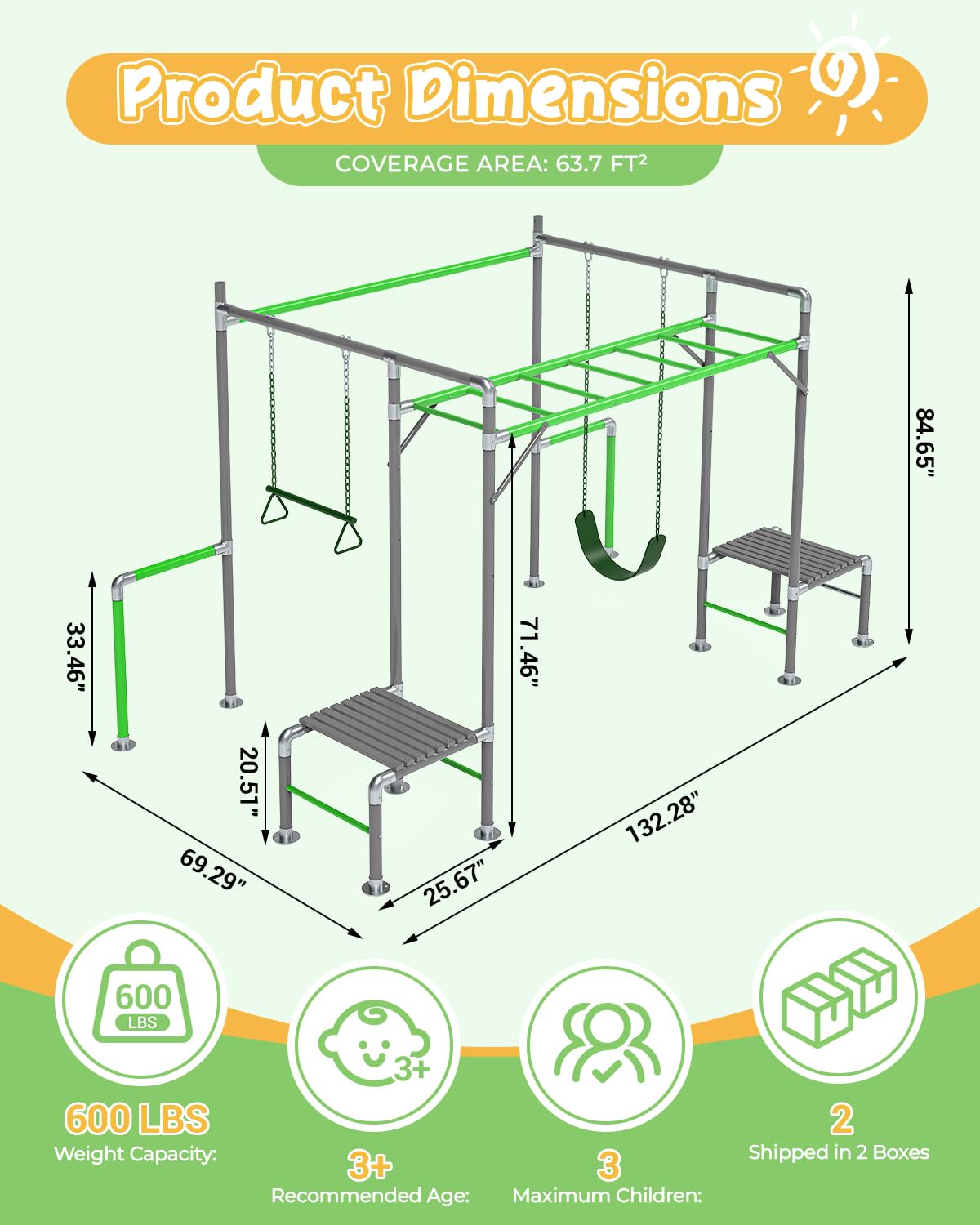 Outdoor Jungle Gym Monkey Bars - Kids Outdoor Monkey Bars บทวิจารณ์และราคา