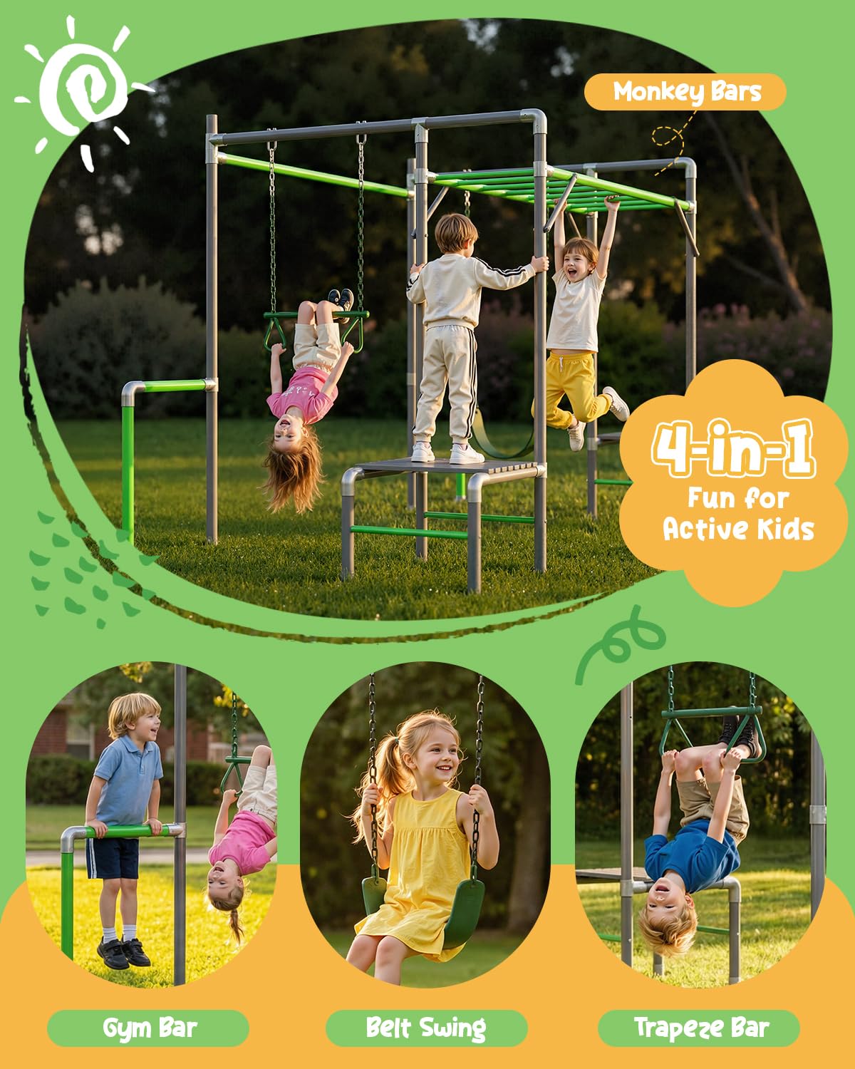 Outdoor Jungle Gym Monkey Bars - Kids Outdoor Monkey Bars บทวิจารณ์และราคา