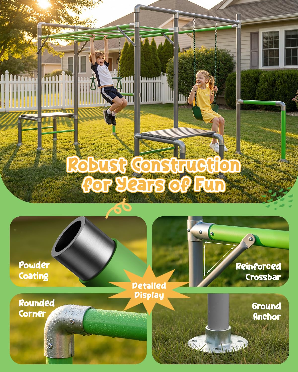 Outdoor Jungle Gym Monkey Bars - Kids Outdoor Monkey Bars บทวิจารณ์และราคา