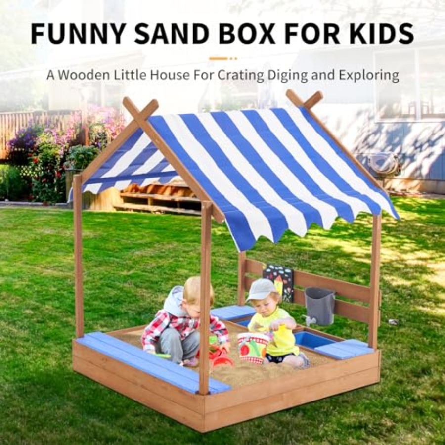 Backyard sandbox with roof for - Kids Outdoor Sink บทวิจารณ์และราคา