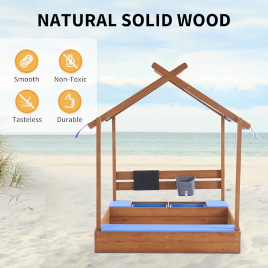 Backyard sandbox with roof for - Kids Outdoor Sink บทวิจารณ์และราคา
