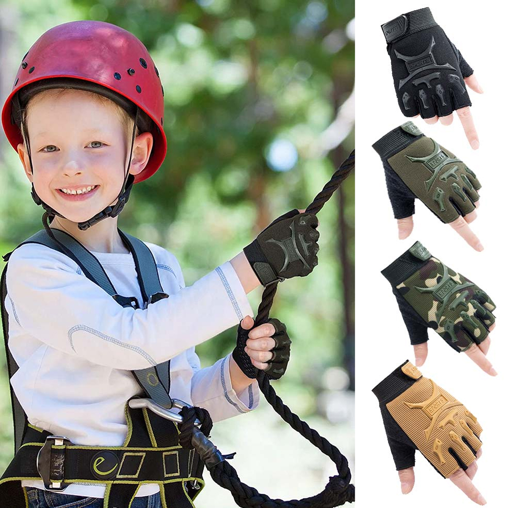 1Pair Kids Cycling Gloves Half - Kids Outdoor Gloves บทวิจารณ์และราคา