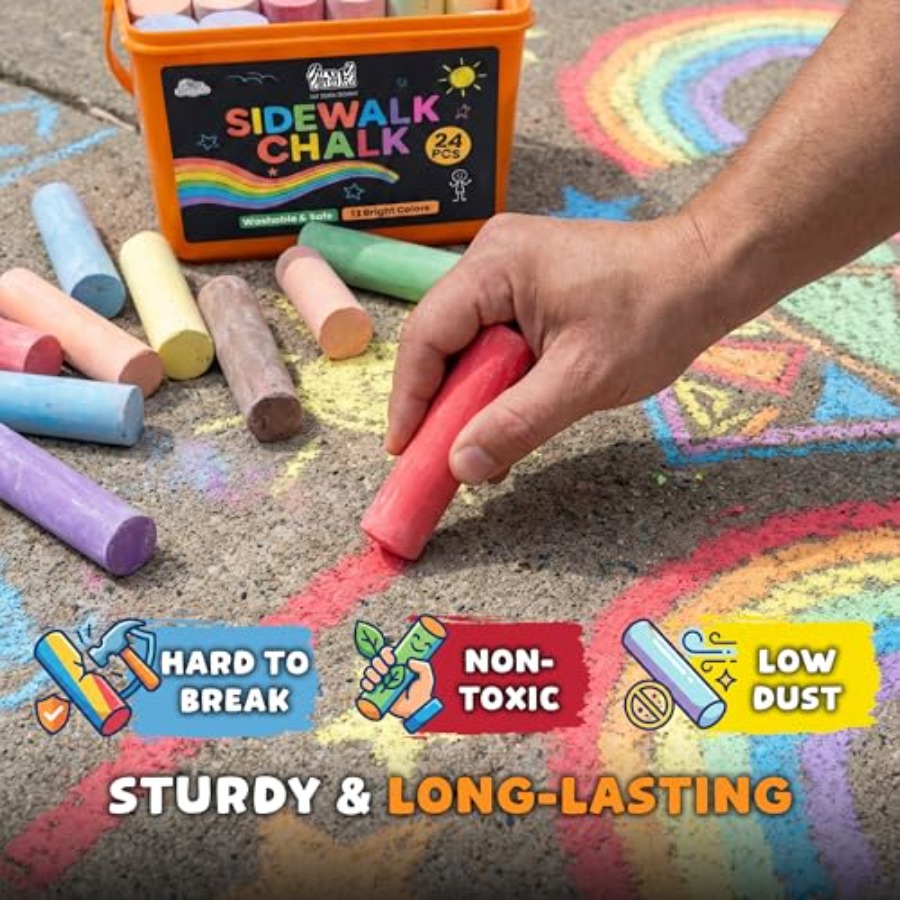 24 PCS Sidewalk Chalk for - 13 - Chalk Outdoor Jumbo บทวิจารณ์และราคา