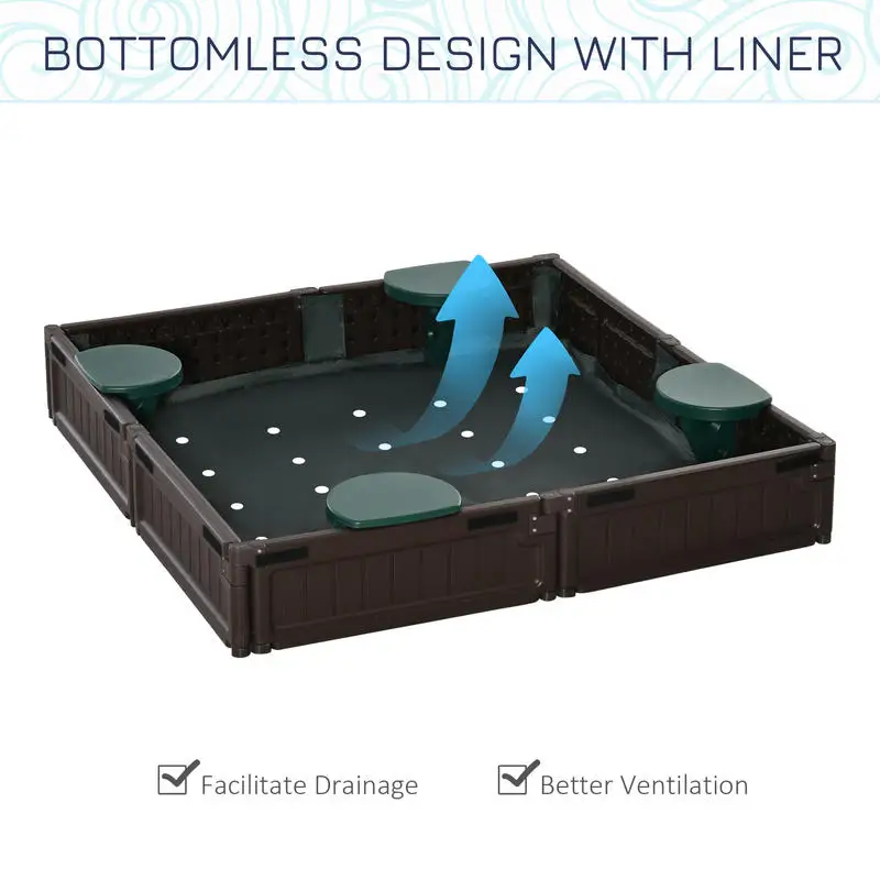 Outsunny Kids Outdoor Sandbox  - Kids Outdoor Sandbox บทวิจารณ์และราคา