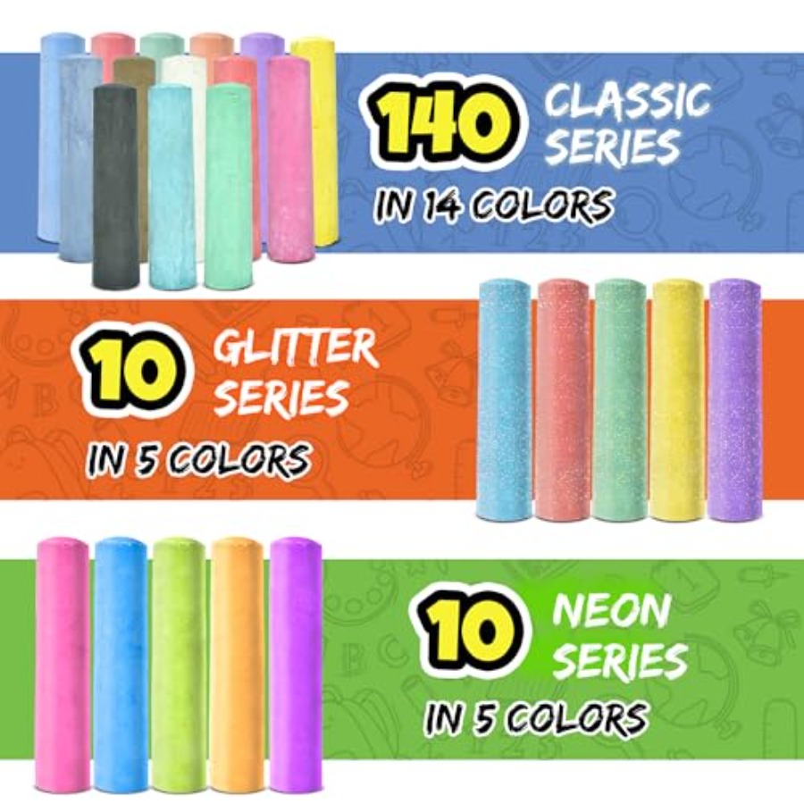 160 PCS Sidewalk Chalk for - 1 - Chalk Outdoor Jumbo บทวิจารณ์และราคา