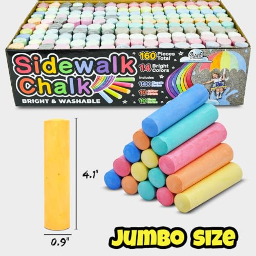 160 PCS Sidewalk Chalk for - 1 - Chalk Outdoor Jumbo บทวิจารณ์และราคา
