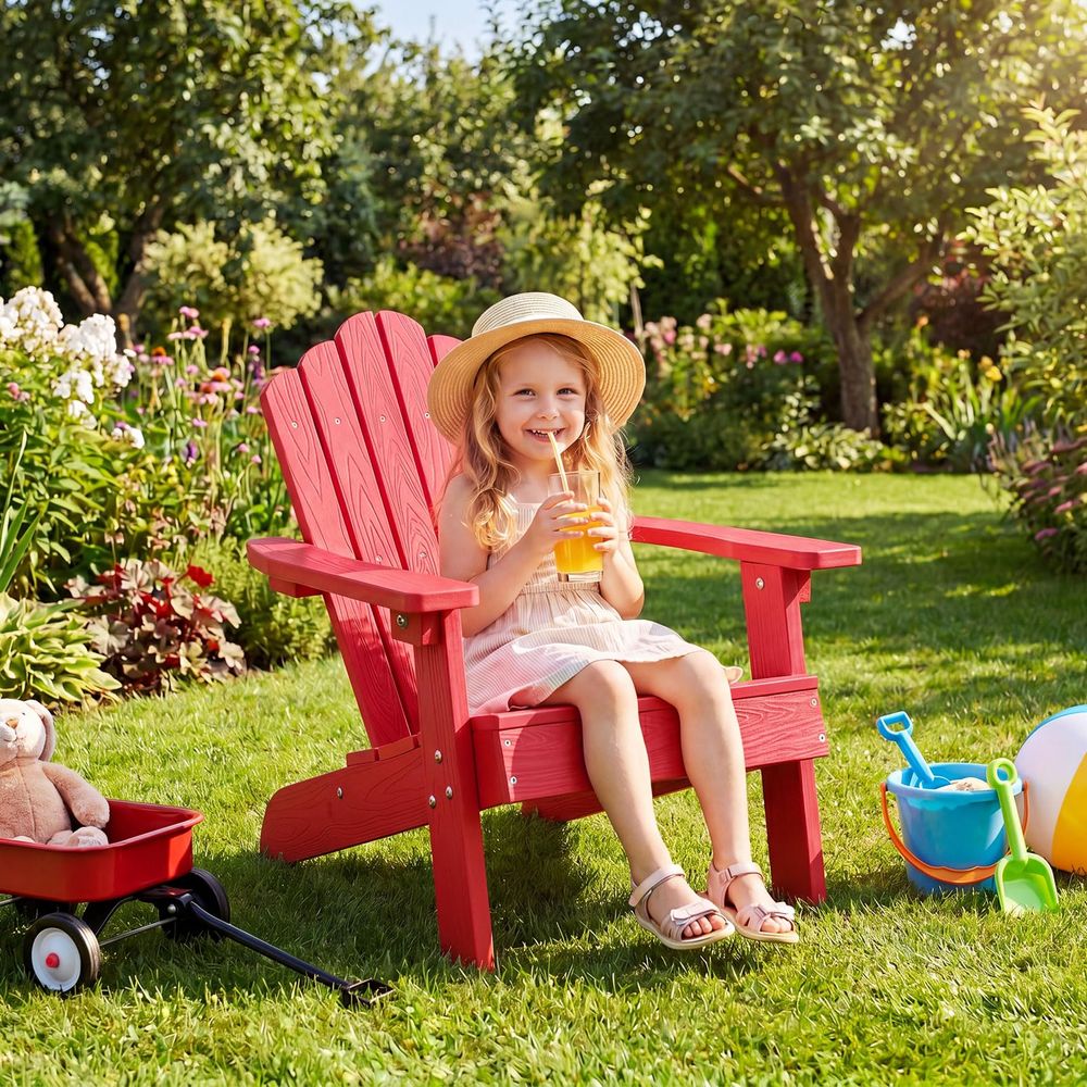 Kids Adirondack Chair, AllWeat - Kids Outdoor Adirondack Chair บทวิจารณ์และราคา