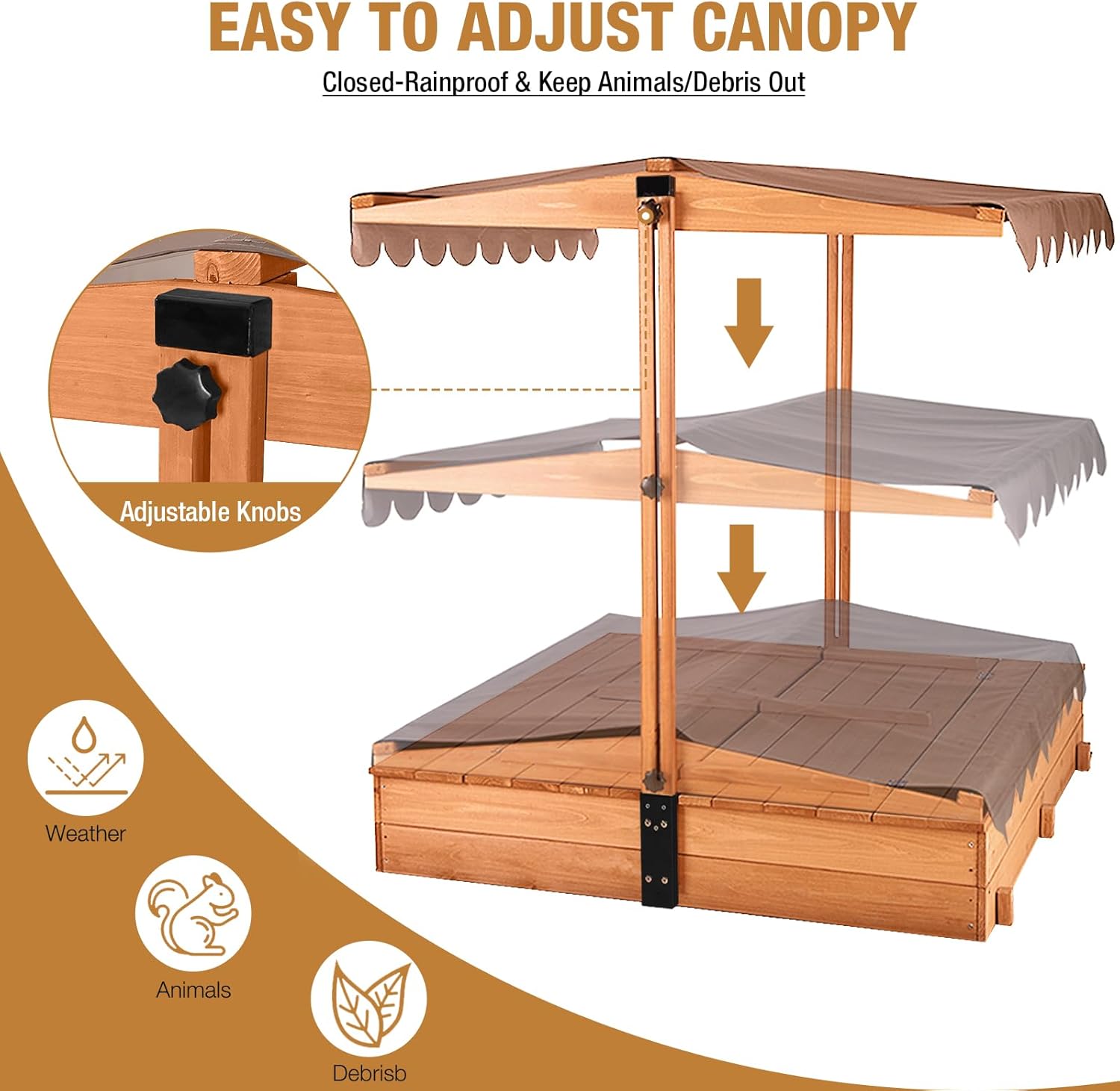 Kids Sandbox with Lid – Large  - Kids Outdoor Sandbox บทวิจารณ์และราคา