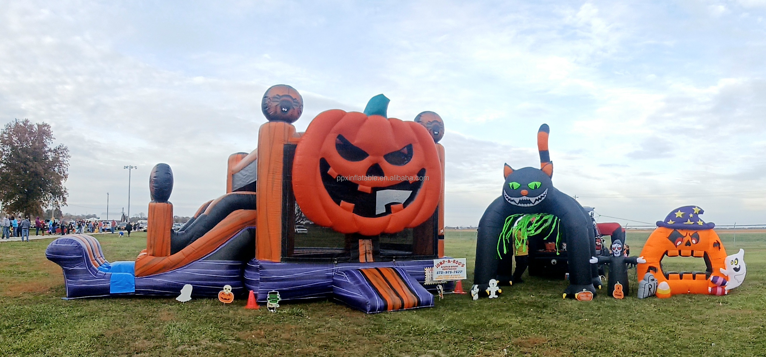 New Inflatable Halloween Bounc - Kids Outdoor Jumping Castle บทวิจารณ์และราคา