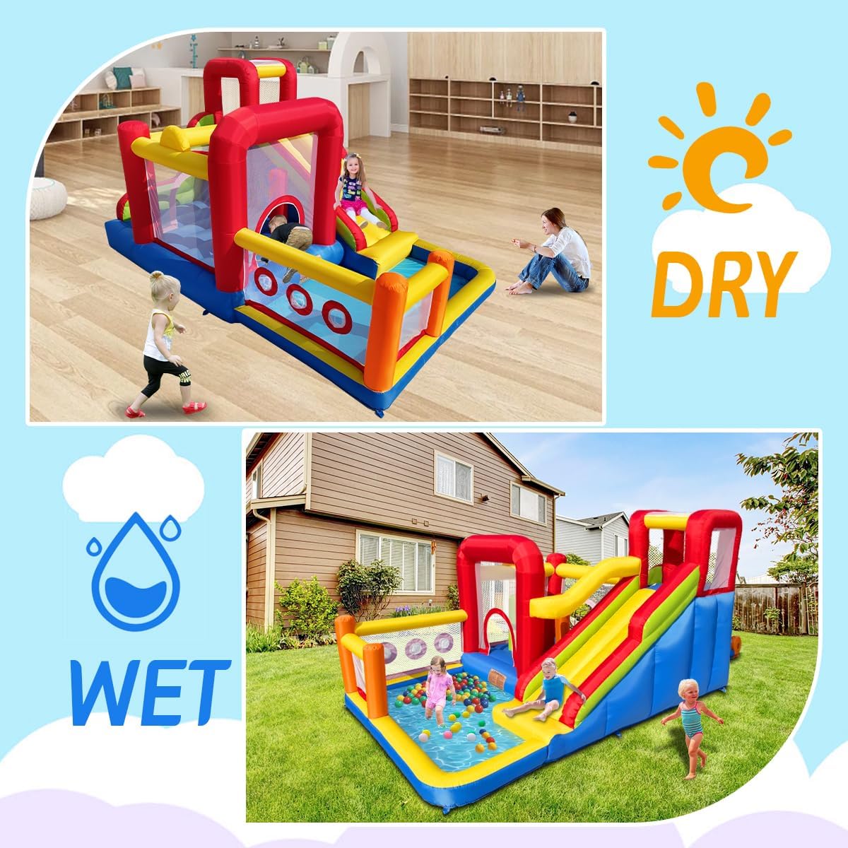 Inflatable Bounce Castle for K - Kids Outdoor Jumping Castle บทวิจารณ์และราคา