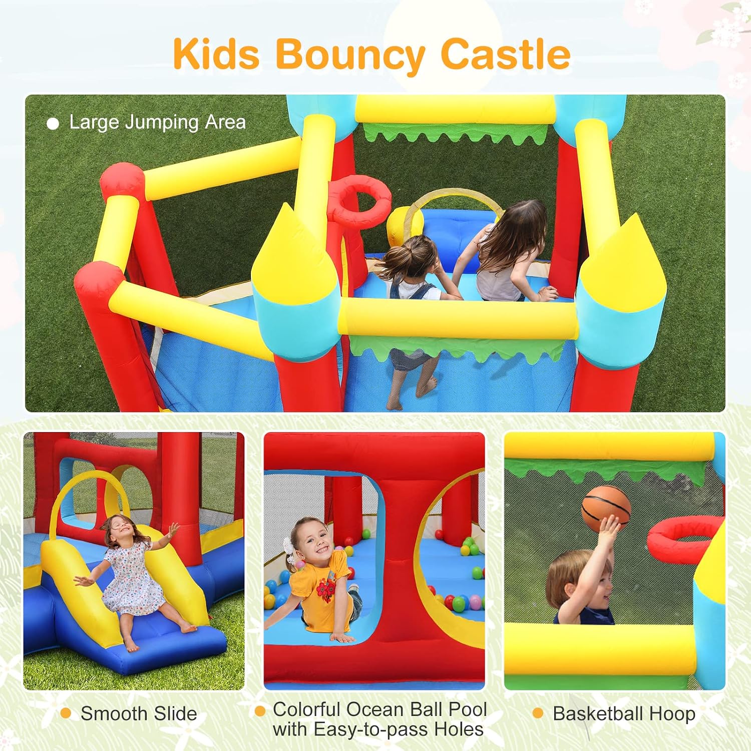 Inflatable Bounce Castle for K - Kids Outdoor Jumping Castle บทวิจารณ์และราคา