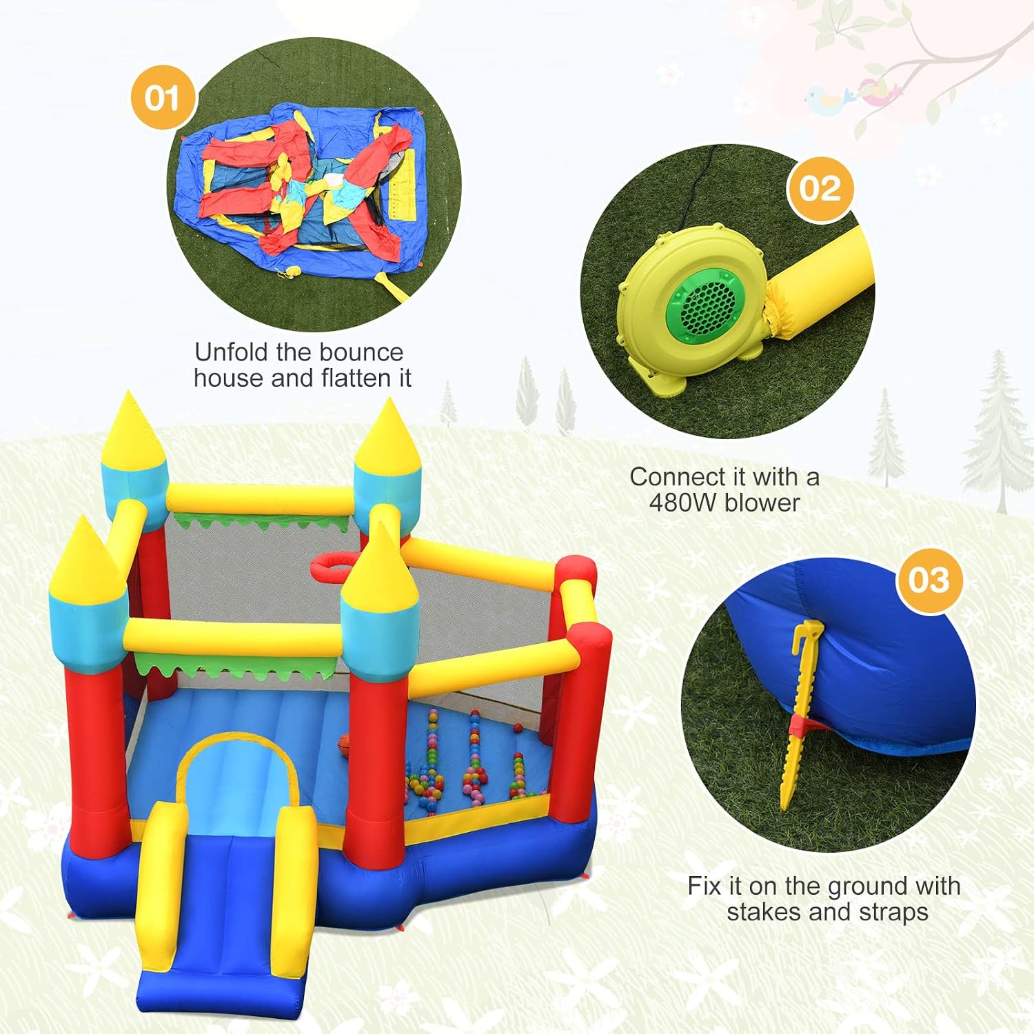 Inflatable Bounce Castle for K - Kids Outdoor Jumping Castle บทวิจารณ์และราคา