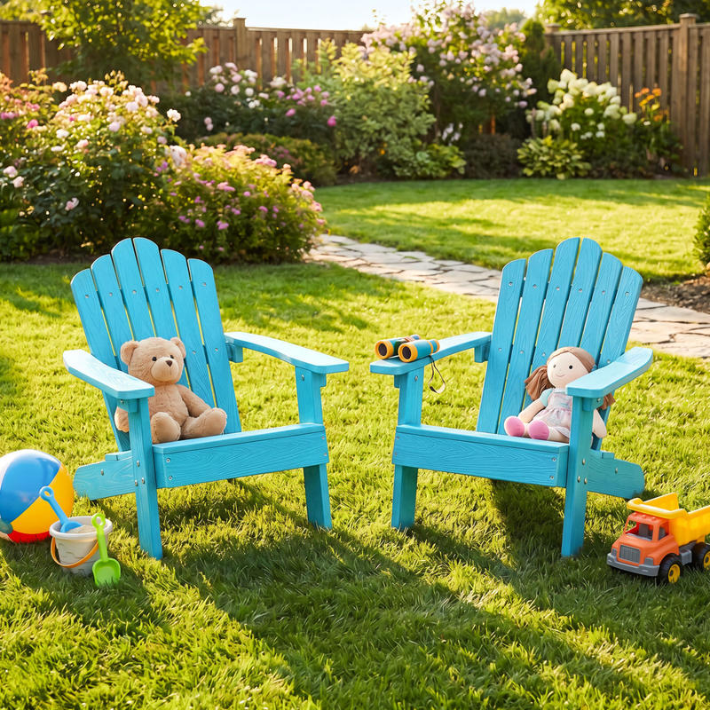 Set of 2 Kids Adirondack Chair - Kids Outdoor Adirondack Chair บทวิจารณ์และราคา