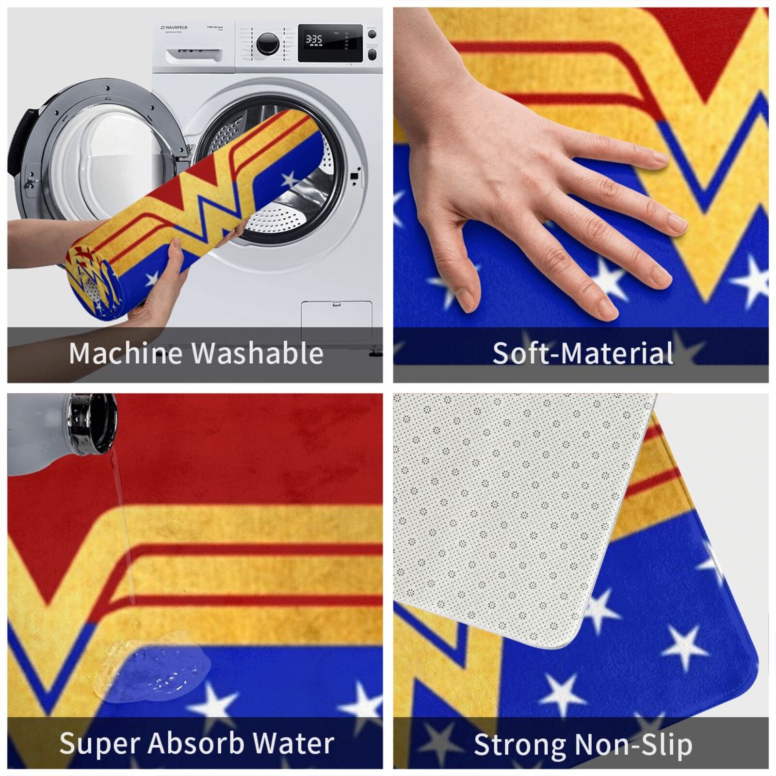 Golden Retro Wonder Womn Comic - Kids Outdoor Floor Cushions บทวิจารณ์และราคา