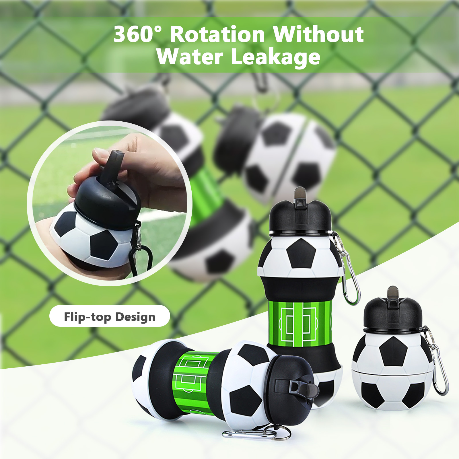 550ml Foldable Football Water  - Outdoor Kid Friendly บทวิจารณ์และราคา