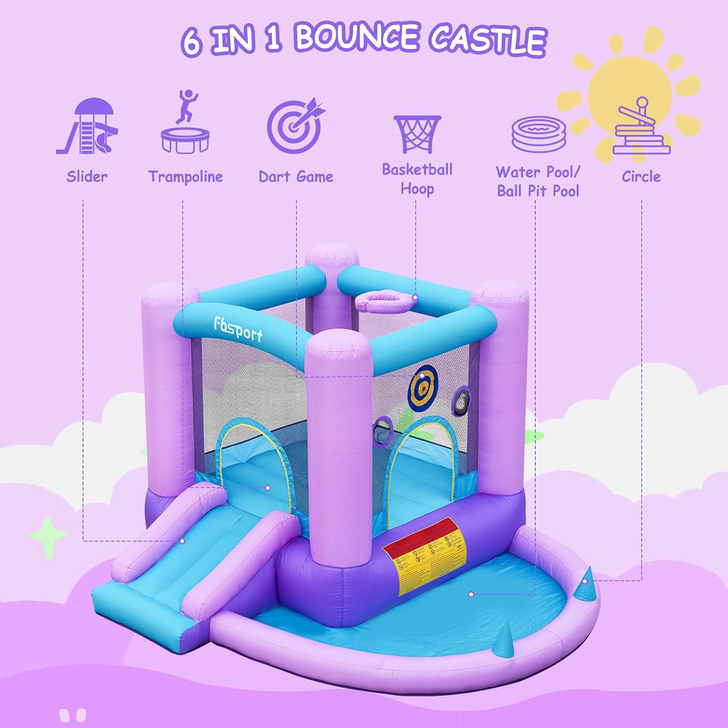 Inflatable Bounce House for Ki - Outdoor Games For Kids บทวิจารณ์และราคา