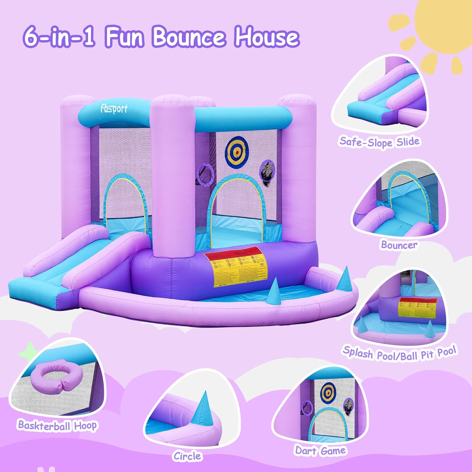Inflatable Bounce House for Ki - Outdoor Games For Kids บทวิจารณ์และราคา