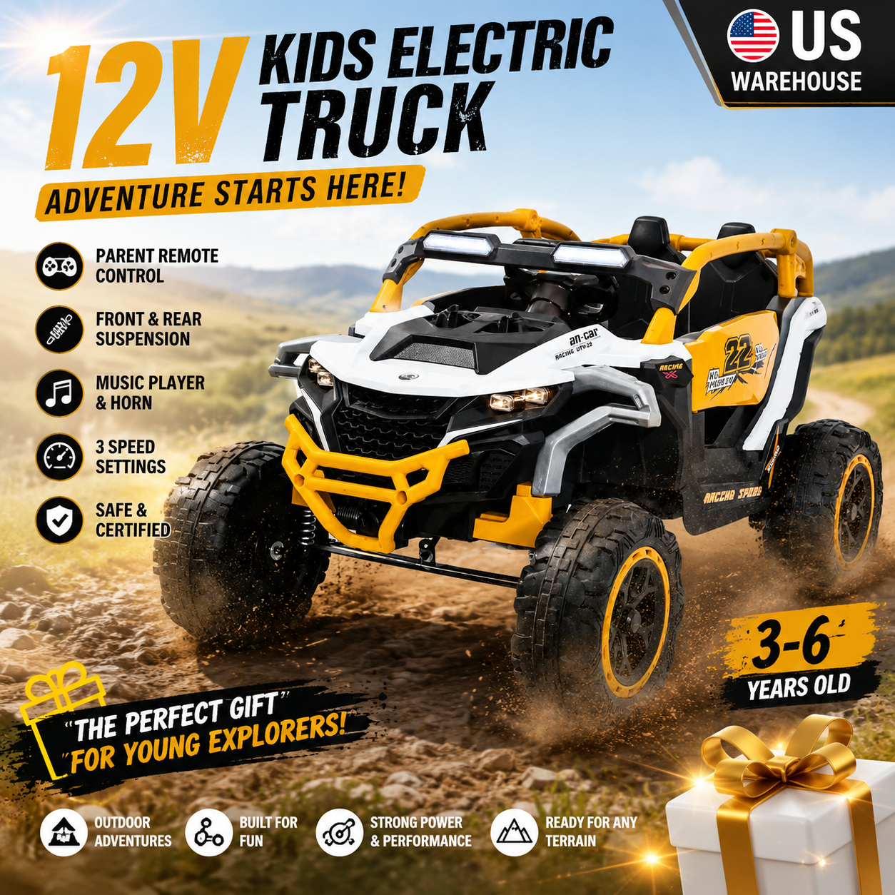 12V Kids Electric Truck Ride o - Kids Outdoor Electric Car บทวิจารณ์และราคา