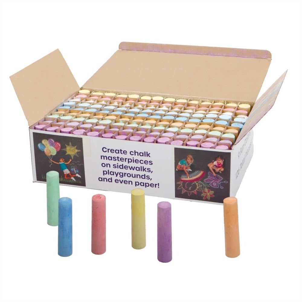 Giant Box Of Jumbo Sidewalk Ch - Chalk Outdoor Jumbo บทวิจารณ์และราคา