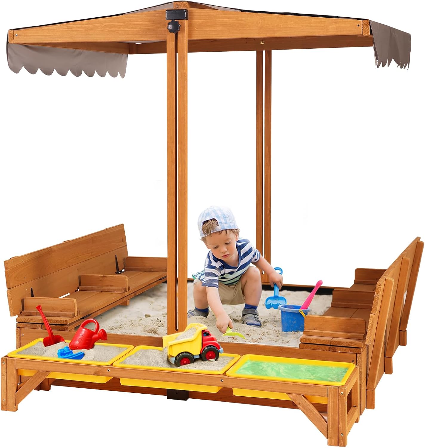 Wooden Sandbox Backyard Sand B - Kids Outdoor Sandbox บทวิจารณ์และราคา